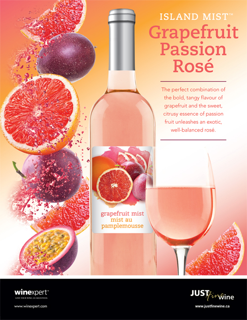 Winexpert Island Mist Grapefruit Passion Rosé Wine Making Kit 